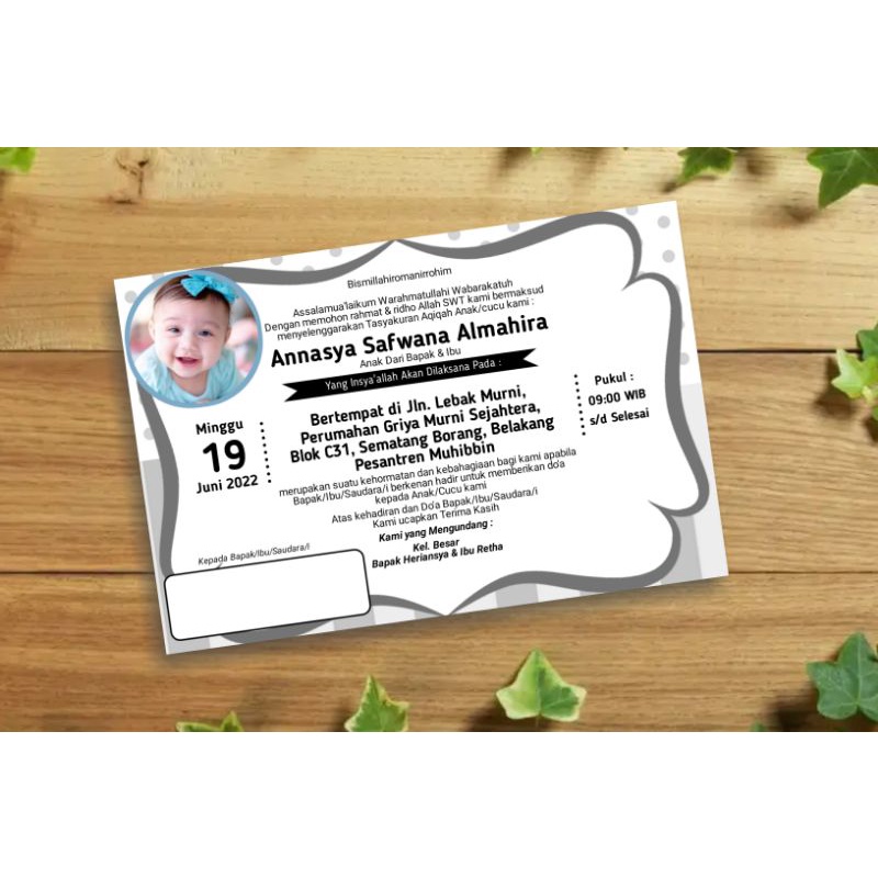Jual Undangan Aqiqah Tasyakuran dan Sunatan | Shopee Indonesia