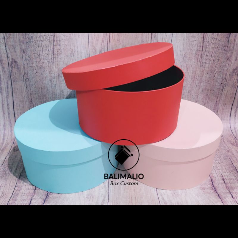 Jual BOX BULAT 20x10 / round box / bloom box / flower box / kotak kado ...