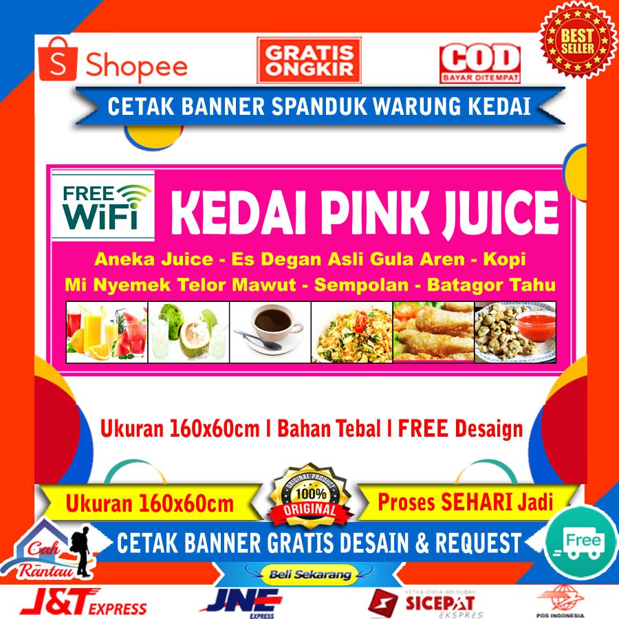 Jual Spanduk Banner Backdrop Baliho Plang Toko Warung Warkop Kedai Warteg Jualan Custom Free 4597