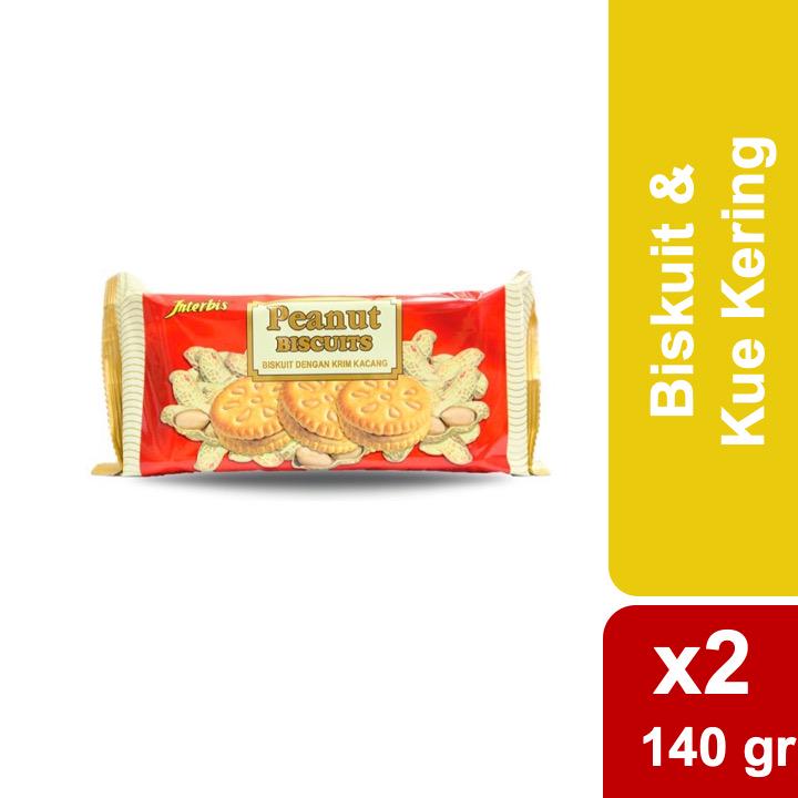 Jual Interbis Mini Biskuit Krim Kacang 2 x 140 gr | Shopee Indonesia