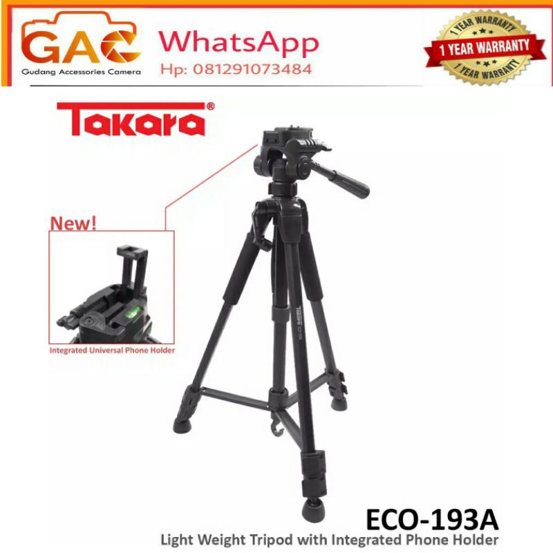 Jual tripod Takara ECO-193A ECO193A NEW VERSION + holder HP | Shopee ...