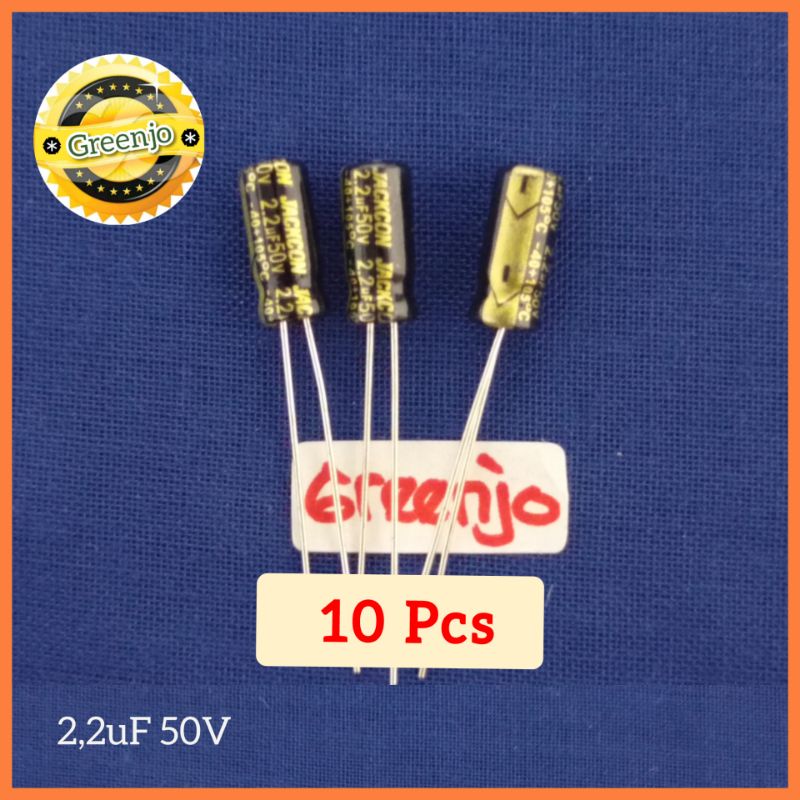 Jual x10 Elco 2.2uf 50v Jackcon Taiwan / Capacitor 2u2 50 Volt / 2,2uf