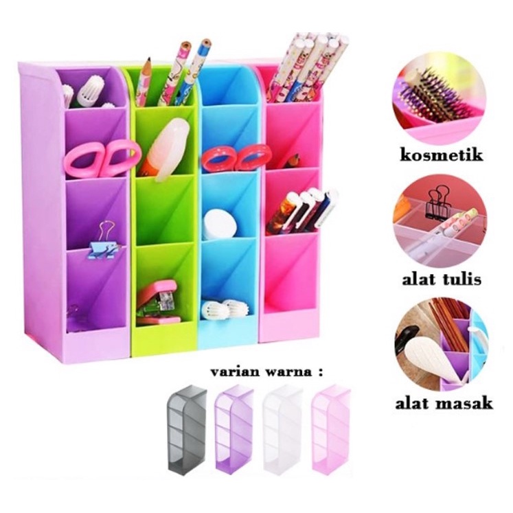 Jual Rak Laci Plastik 4 Slot / Rak Mini 4 Sekat Pulpen Spidol / Desktop ...
