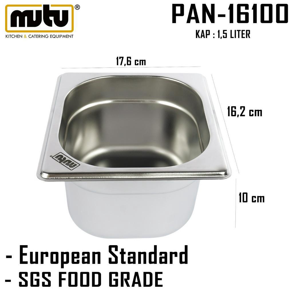 Jual pan 1/6 tinggi 10 cm stainless steel Mutu PAN-16100 | Shopee Indonesia