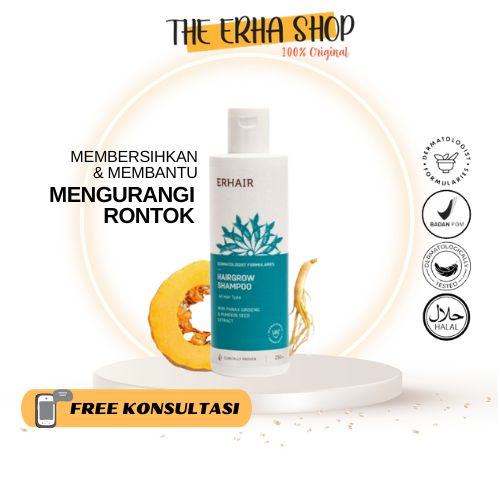 Jual ERHA Hair grow shampo perawatan rambut rontok | Shampo menguatkan ...