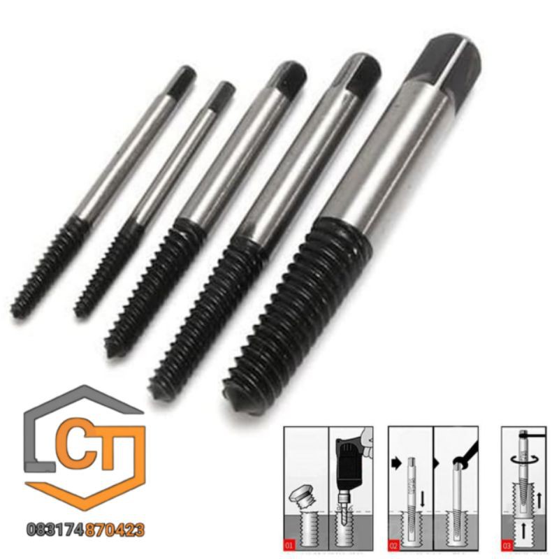 Jual Alat Pembuka Baut Patah Rusak Set Pcs Screw Extractor Sands