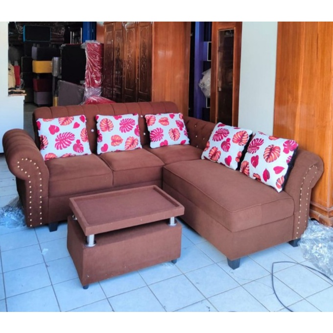 Jual (FREE ONGKIR) Sofa L Putus Kancing / Sofa L Minimalis / Sofa L ...