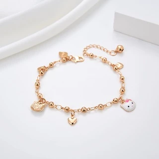 HYL JEWELRY COD Couple Gelang titanium Anak-anak lapis emas bola kristal berlian xuping 45b