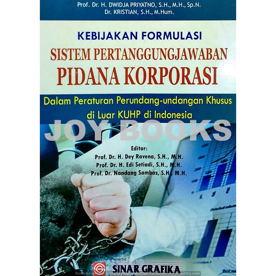 Jual BUKU KEBIJAKAN FORMULASI SISTEM PERTANGGUNGJAWABAN PIDANA ...