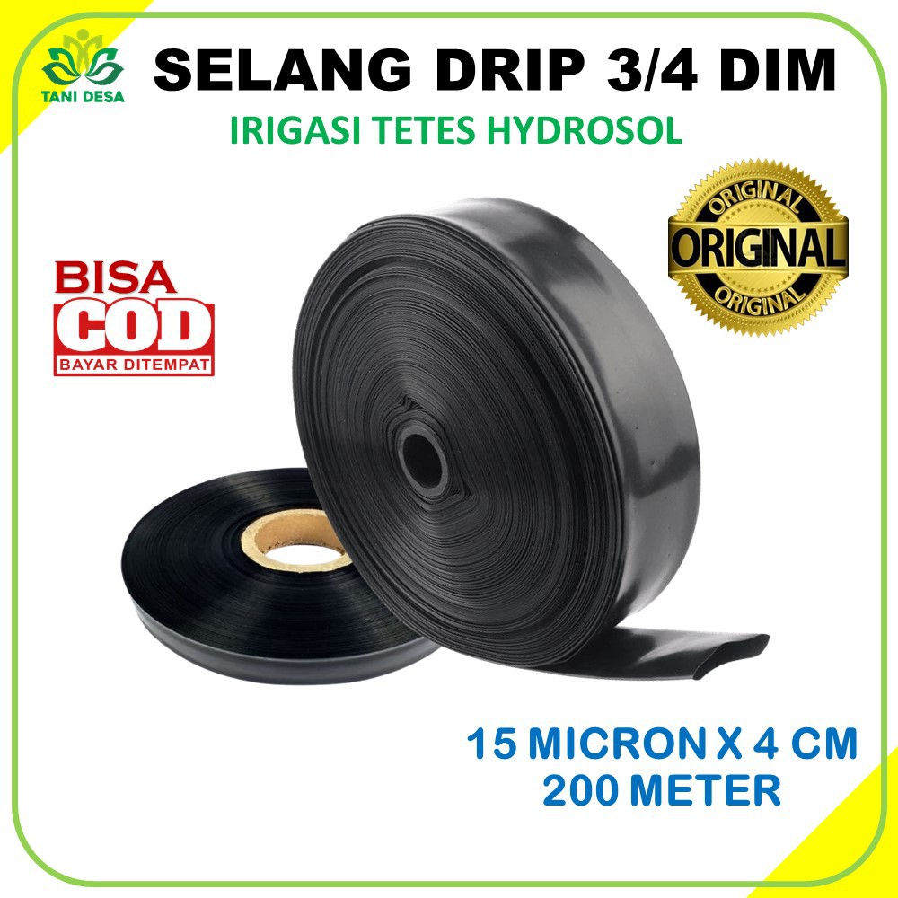 Selang Drip Irigasi 15 mikron 200 meter - Pipa 3/4 dim
