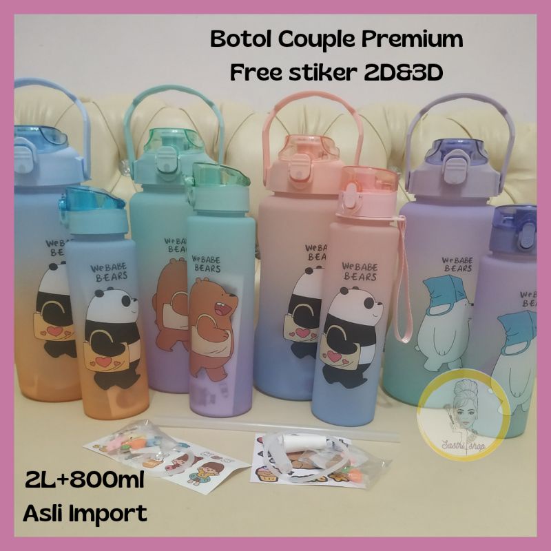 Jual Botol Minum Gradasi Couplr 2 Liter Dan 800 Ml Botol Time Tritan ...
