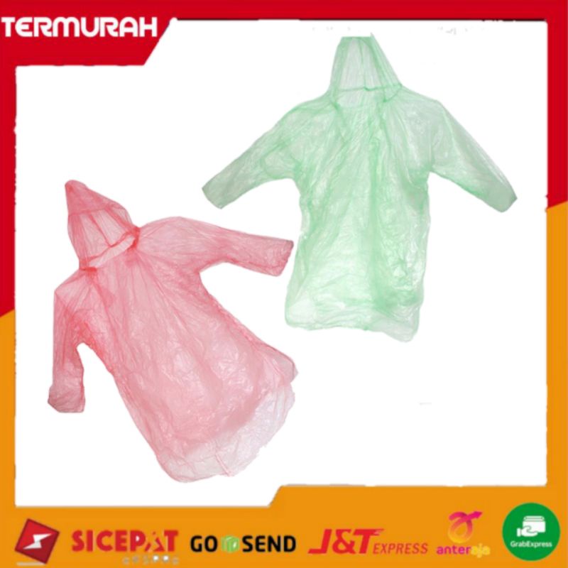 Jual Jas Hujan Plastik Darurat Baju Hujan Sekali Pakai Plastik Jas ...