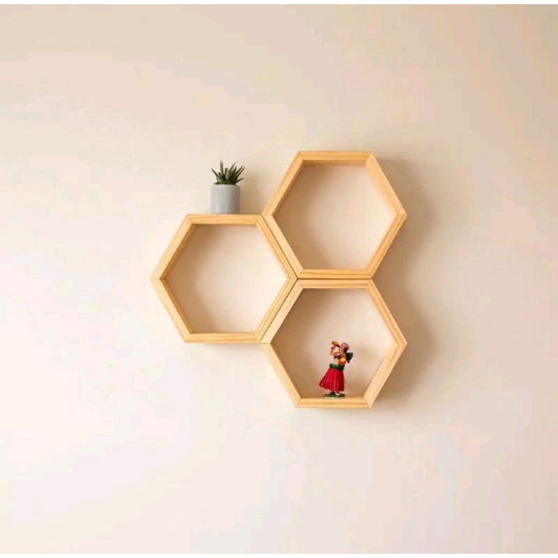 Jual Promo Rak Hexagonal Set 3 Hiasan Dinding Kayu Rak Sudut Kayu Shopee Indonesia 3201