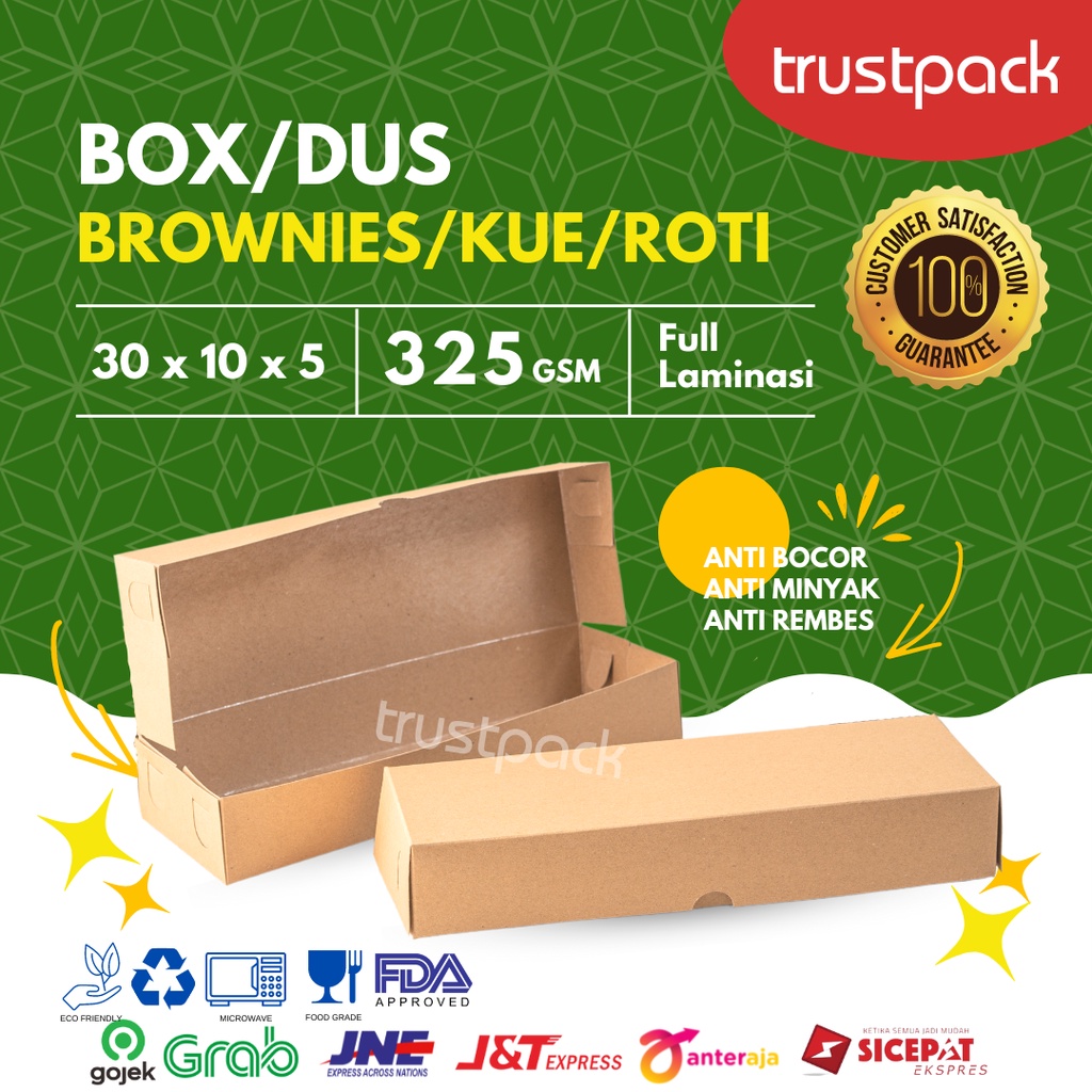 Jual Dus Box Brownieskueroti 30x10x5 Kraft Paper Laminasi Tebal Shopee Indonesia 4099
