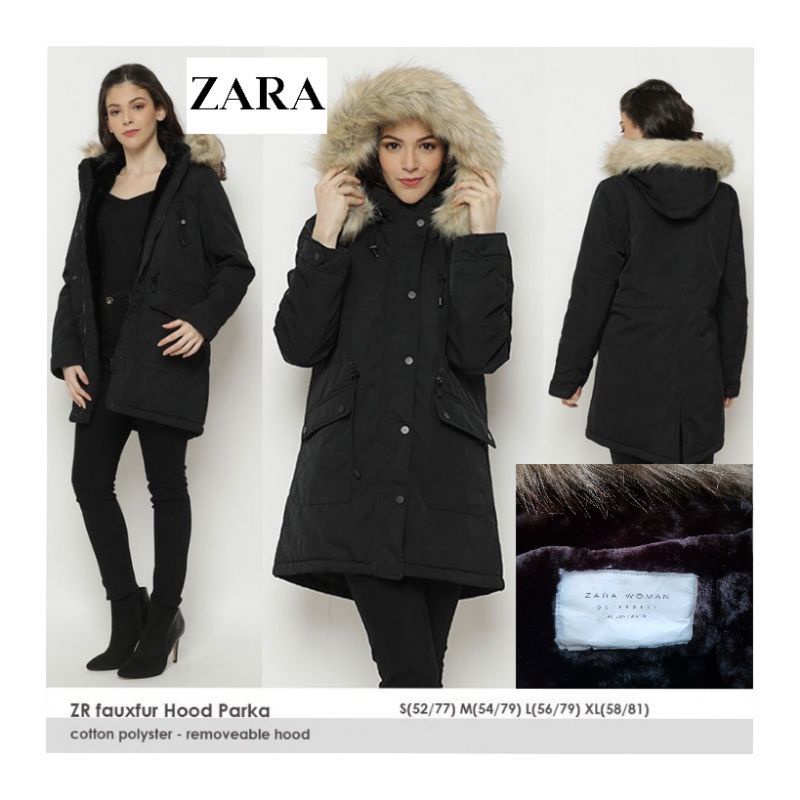 Womens Zara Hooded Parka ZARA Womens Hooded Parka Jacket UK 10