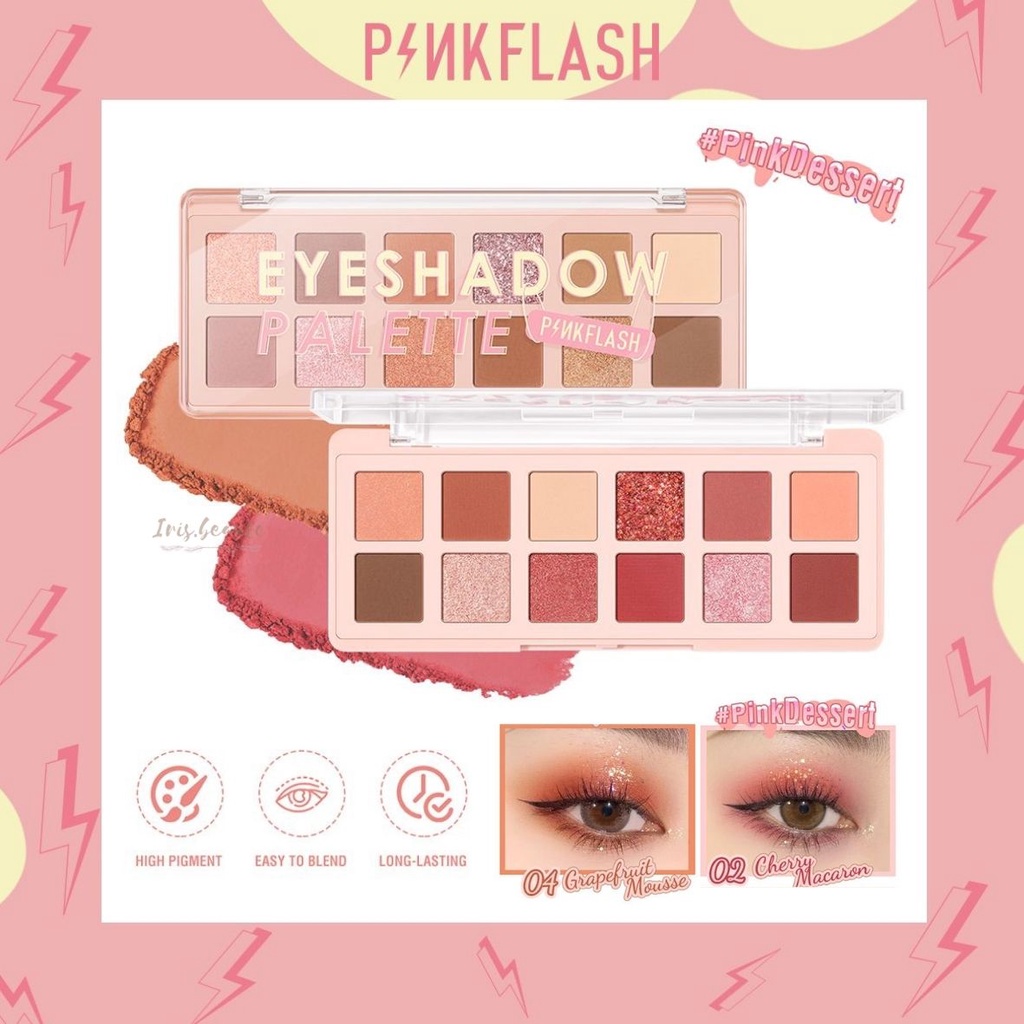 Jual PINKFLASH Pink Dessert 12 Shades Eyeshadow Palette High Pigmented ...