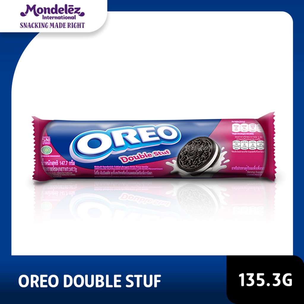 Jual Oreo Biskuit Double Stuf Regular 131.1 Gr Untuk Jajanan Anak ...