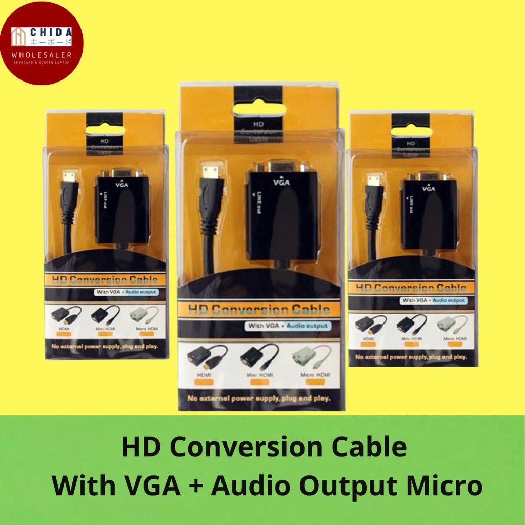 Jual HD Conversion Cable with VGA + Audio output Micro / converter VGA ...