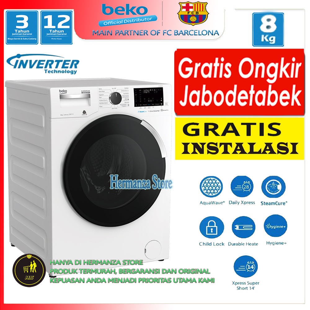 Jual BIG PROMO Beko Mesin Cuci Front Load 8 Kg WCV 8646 X0 / WCV8646X0 ...