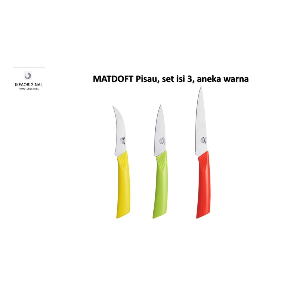 Jual MATDOF Pisau, set isi 3 Pisau sayur , pisau raut bilah lurus dan ...