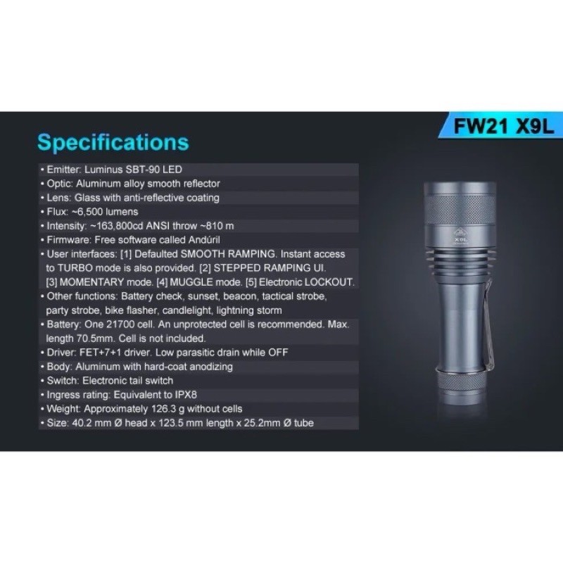 Jual Lumintop X9L SBT90.2 Flashlight Senter LED 6500 Lumens