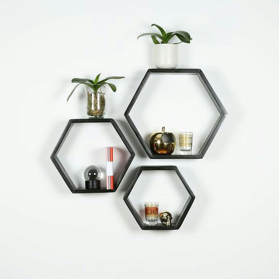 Jual RAK DINDING SEGI ENAM HEKSAGONAL HEXAGONAL, RAK BUNGA AESTHETIC ...