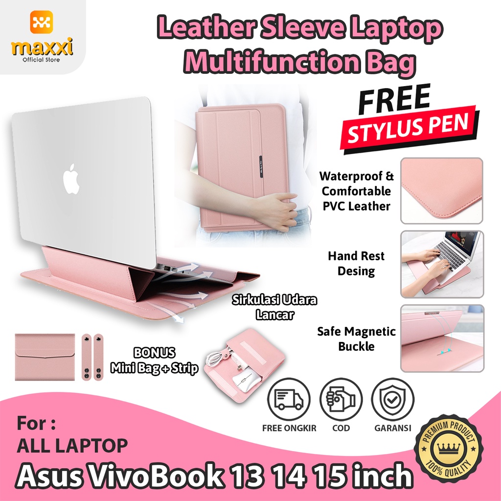 Jual Asus ZenBook 13 14 15 inch Tas Laptop Sleeve Leather Case Cover ...