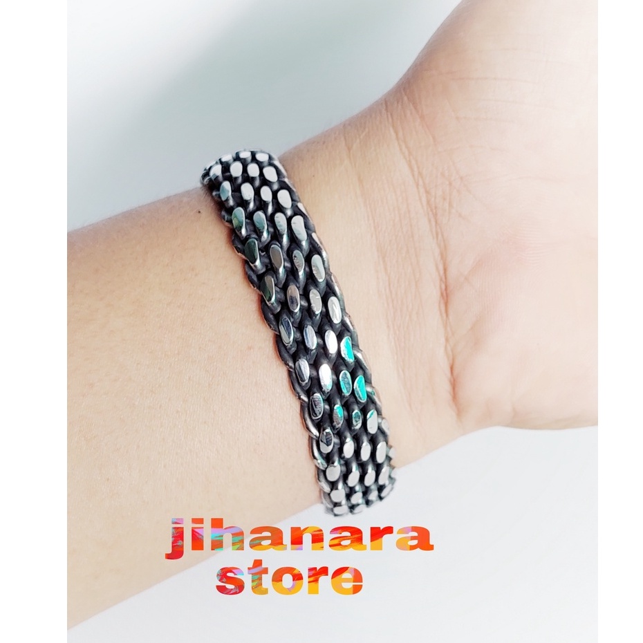 Jual Rnl Gelang Baja Monel Besi Putih Model Anyam Papua Original