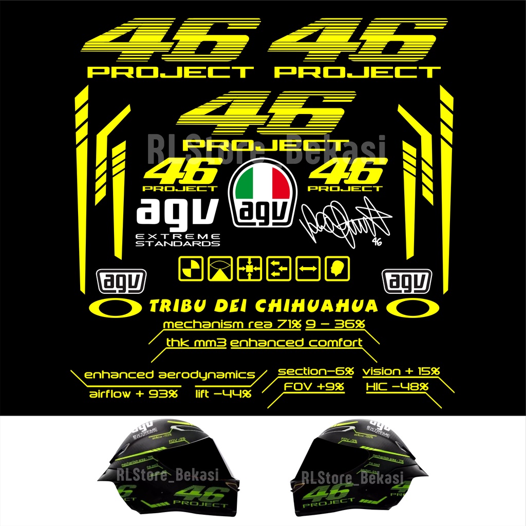 Jual CUTTING STIKER HELM 46 PROJECT | Shopee Indonesia