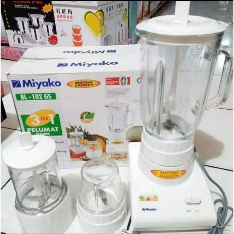 Jual blender Bl 102 Gs miyako 3in 1 gelas kaca. blender miyako. blender