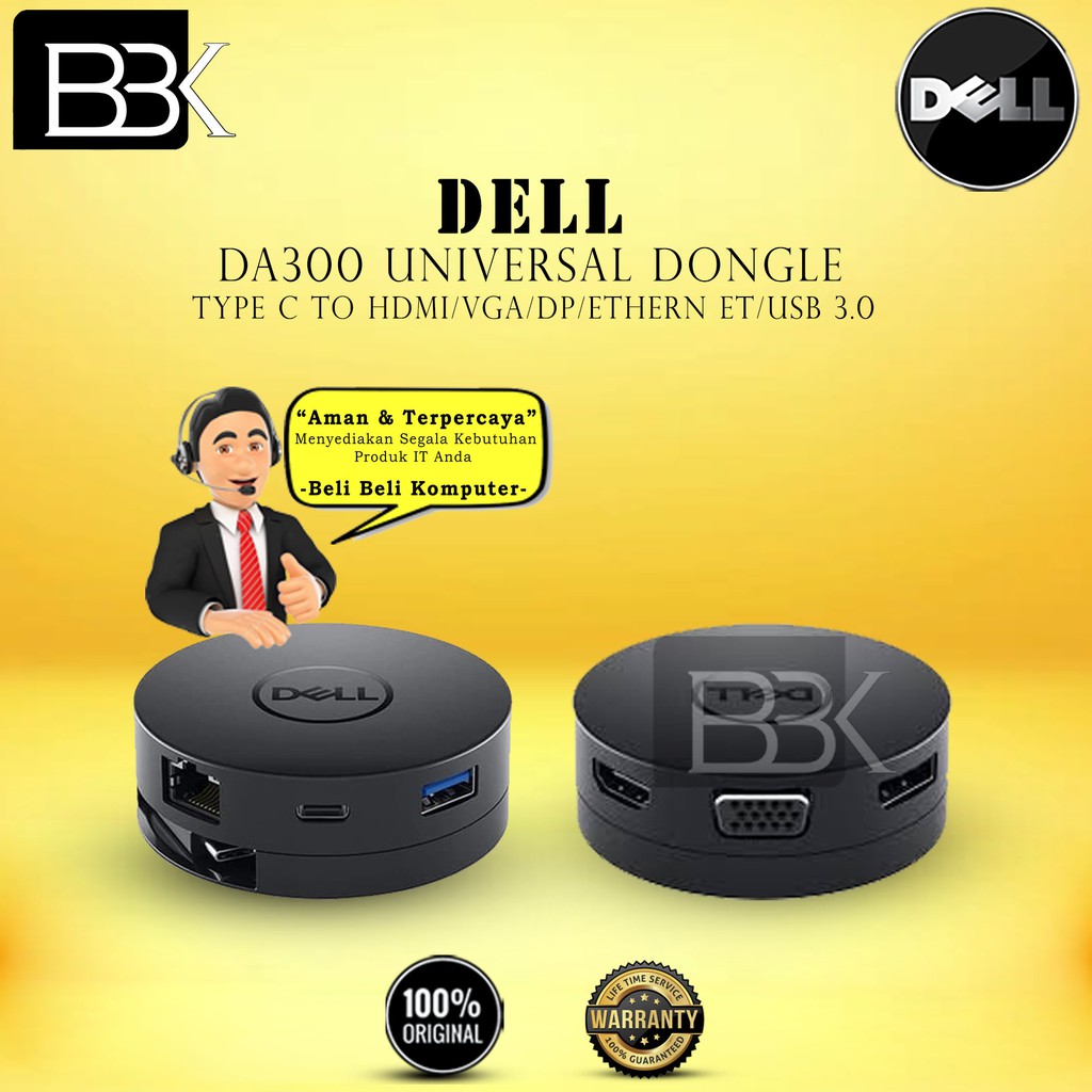 Jual Dell DA300 Universal Dongle-Type C to HDMI/VGA/DP/Ethernet/USB ...