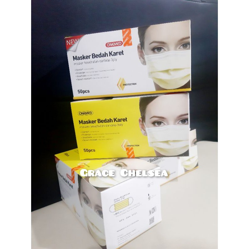 Jual Masker Bedah Karet Onemed Kuning | Shopee Indonesia