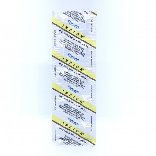 Jual INBION MULTIVITAMIN MINERAL 10 TABLET/STRIP PENAMBAH DARAH ...