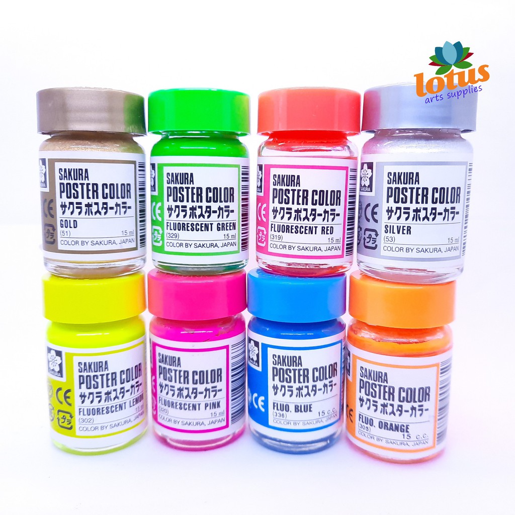 Jual Sakura Poster Color 15ml ( premium colors ) | Shopee Indonesia
