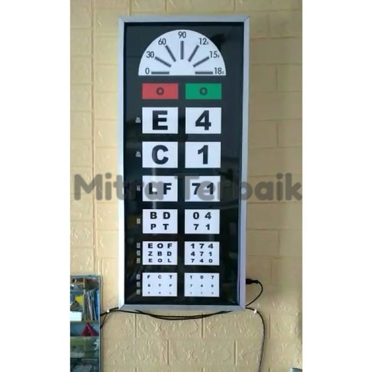 Jual Snellen Chart Elektrik dengan remot - Optotype Snellen - Snellen ...