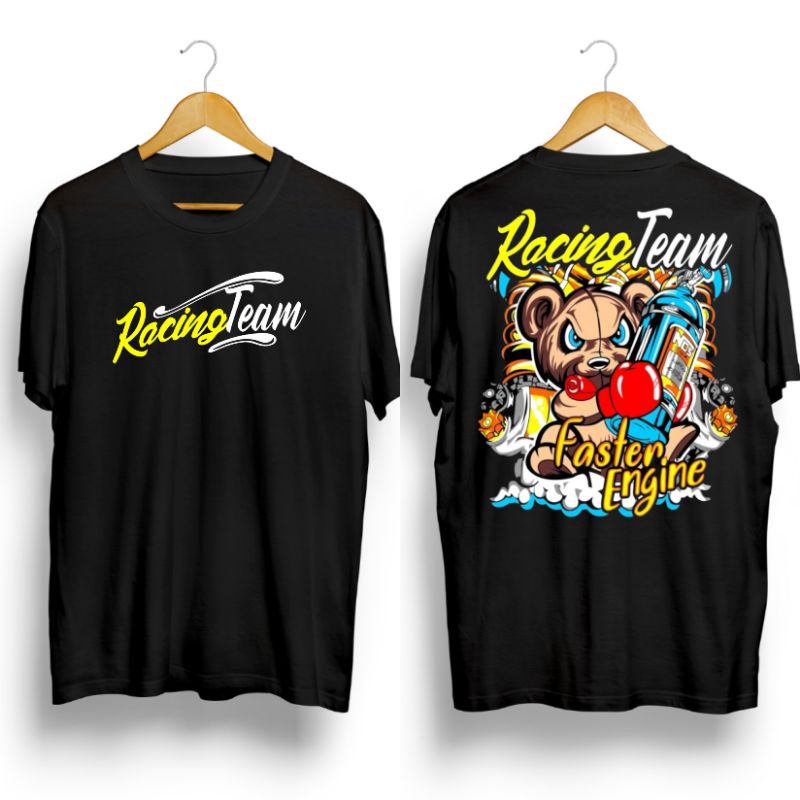 Jual kaos pria/RACING TEAM/kaos hitam | Shopee Indonesia