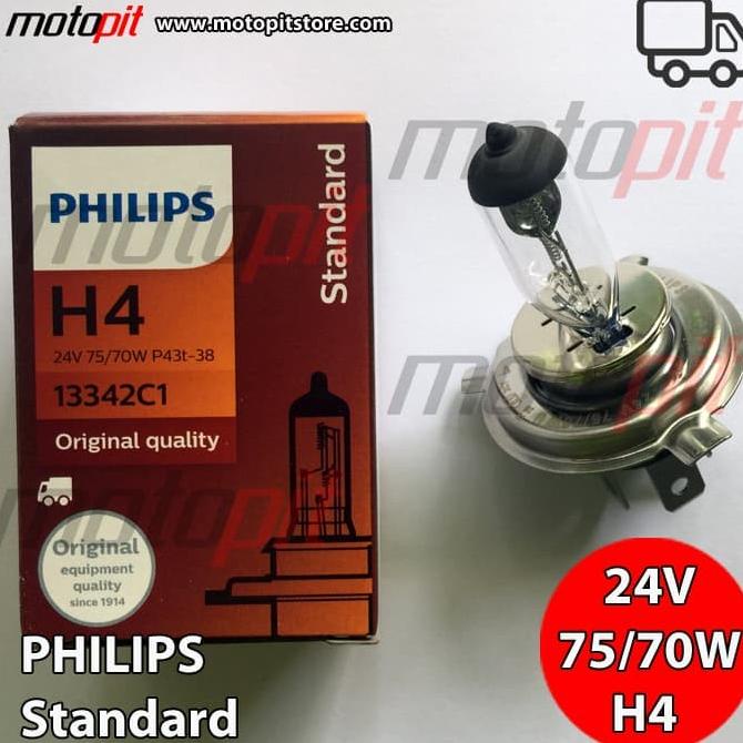 Jual Philips Halogen H4 75/70W 24V P43t-38 Lampu Bus dan Truk Original ...