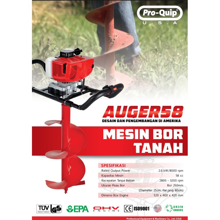 Jual Mesin Bor Tanah Earth Auger Biopori PROQUIP | Shopee Indonesia