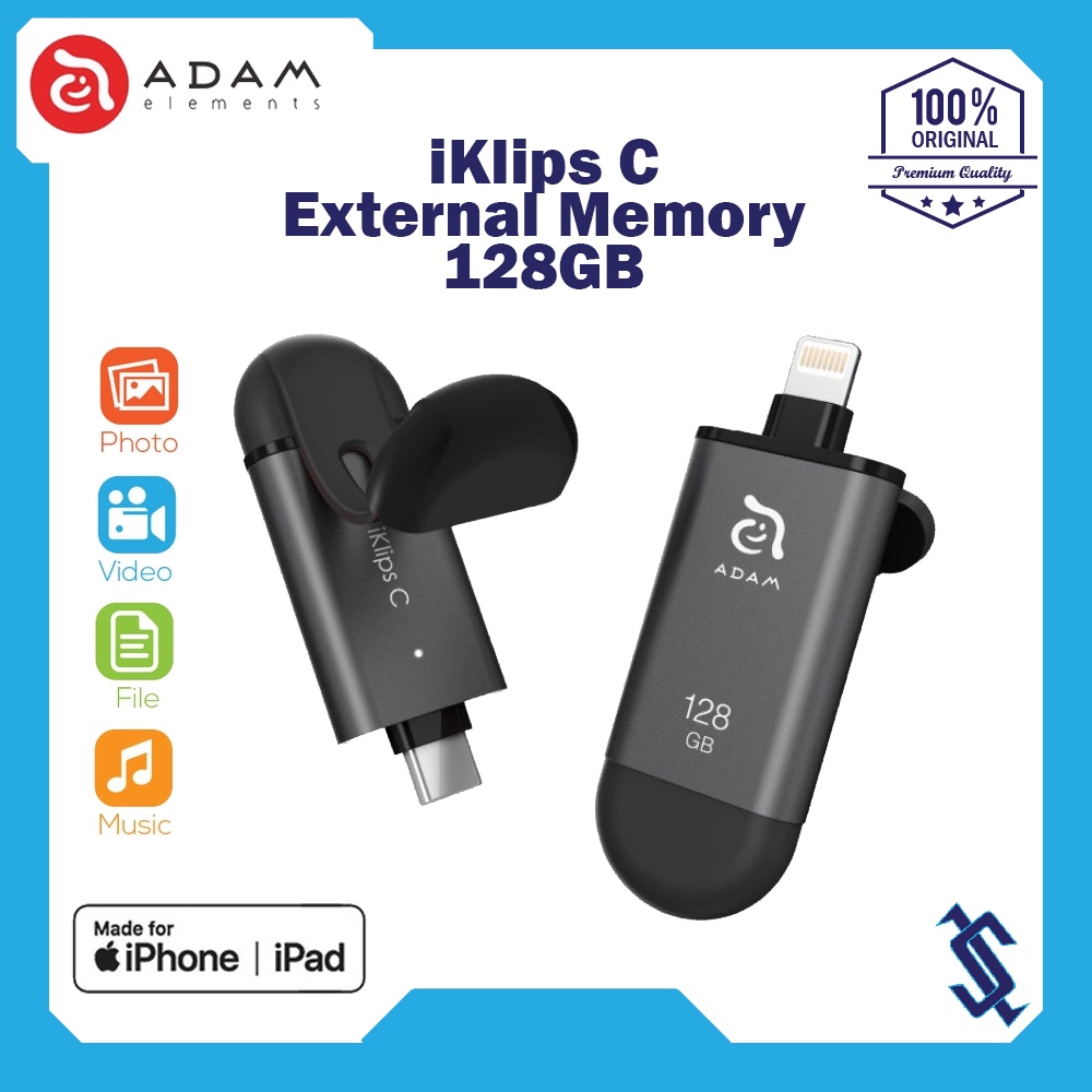 Jual Adam Elements Flash Drive / FlashDisk OTG Lightning iKlips C 128 ...