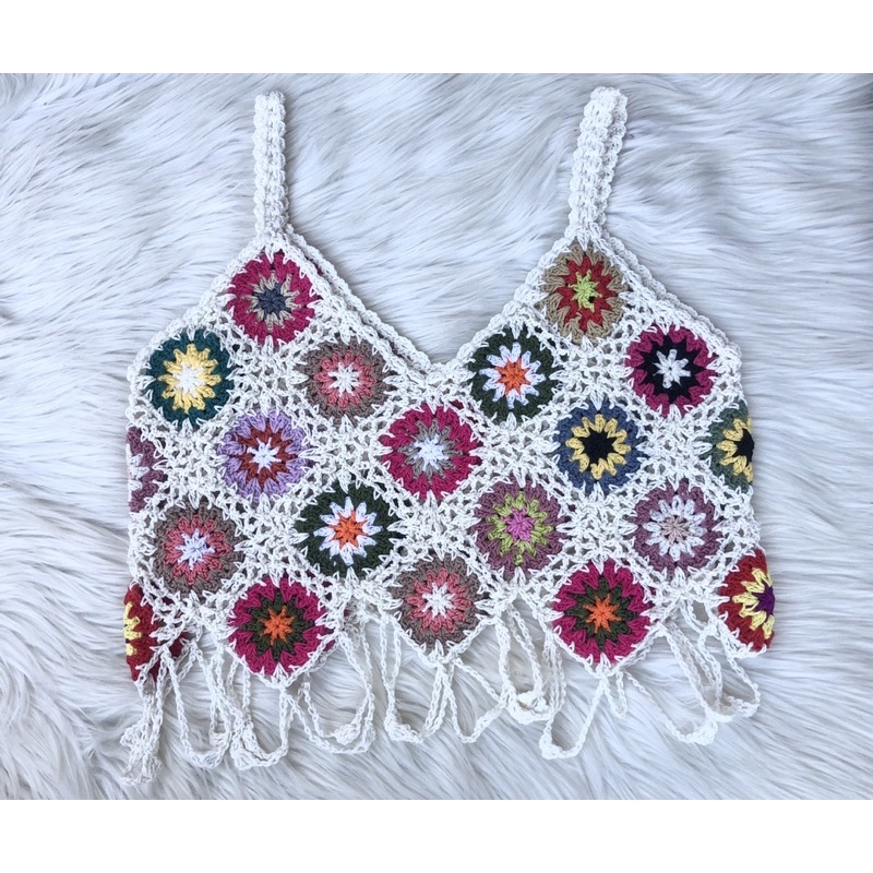Jual Crop top Rajut Bali summer wear | Crochet Bali rompi rajut ...