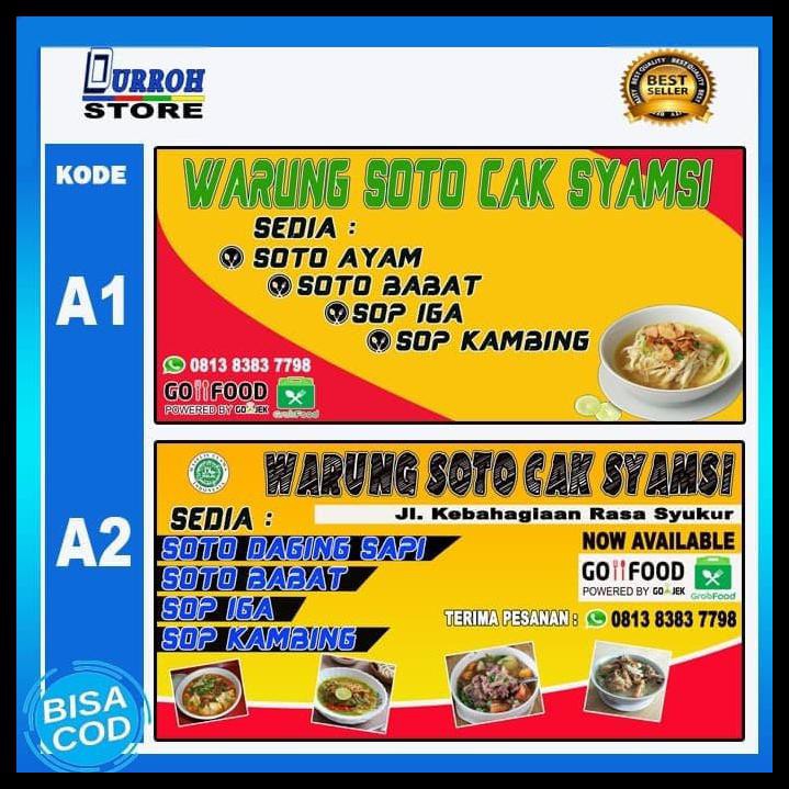 Jual Spanduk Banner Bakso Mie Ayam Dan Soto Berbagai Ukuran