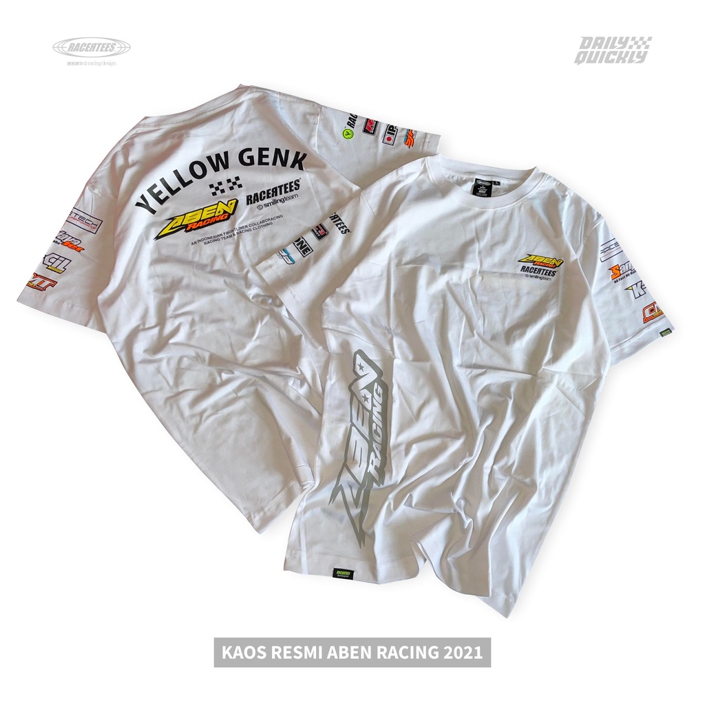 Jual ABEN RACING 2021 x Racertees #6 White | Shopee Indonesia