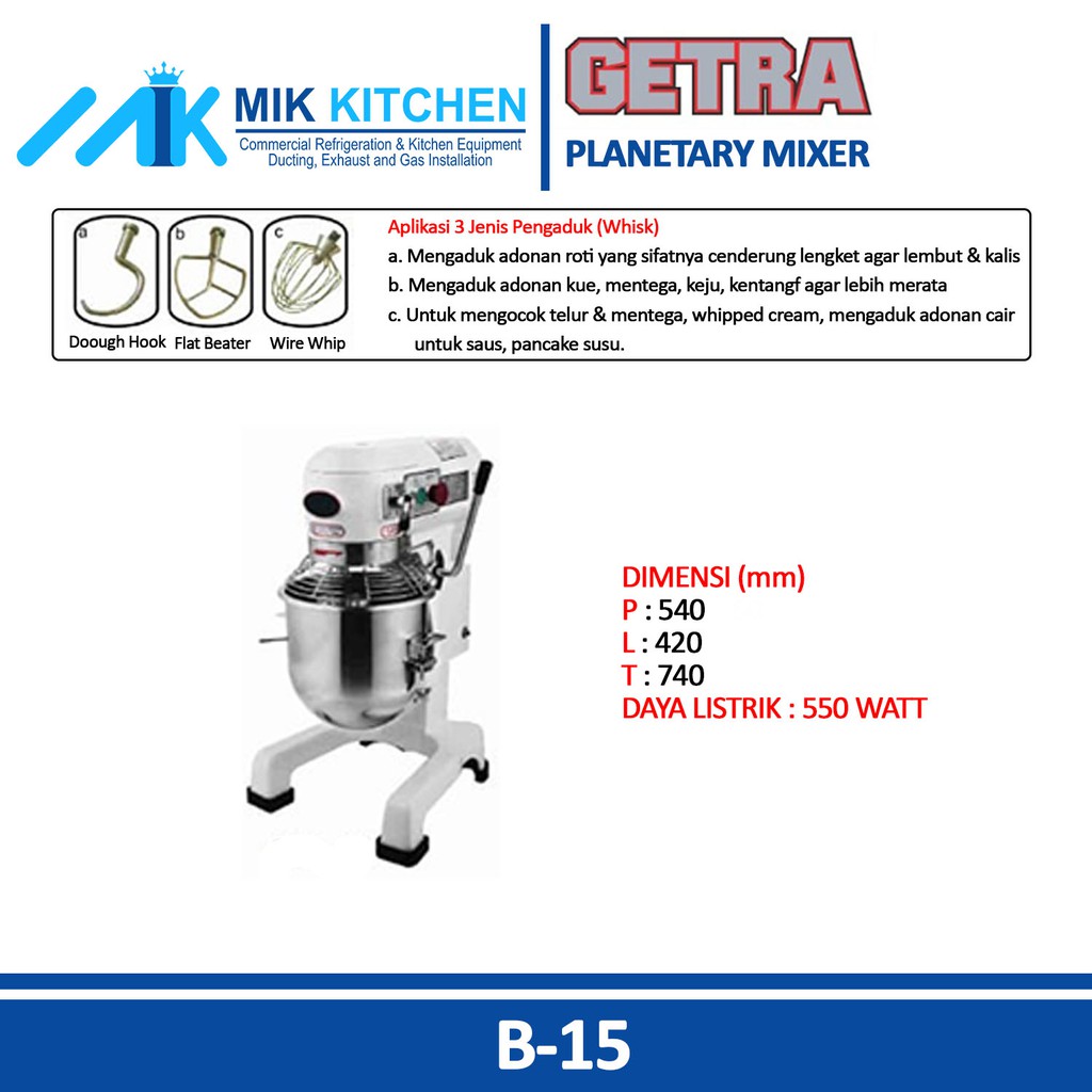 Jual GETRA B-15 HJ ( Planetary Mixer ) | Shopee Indonesia