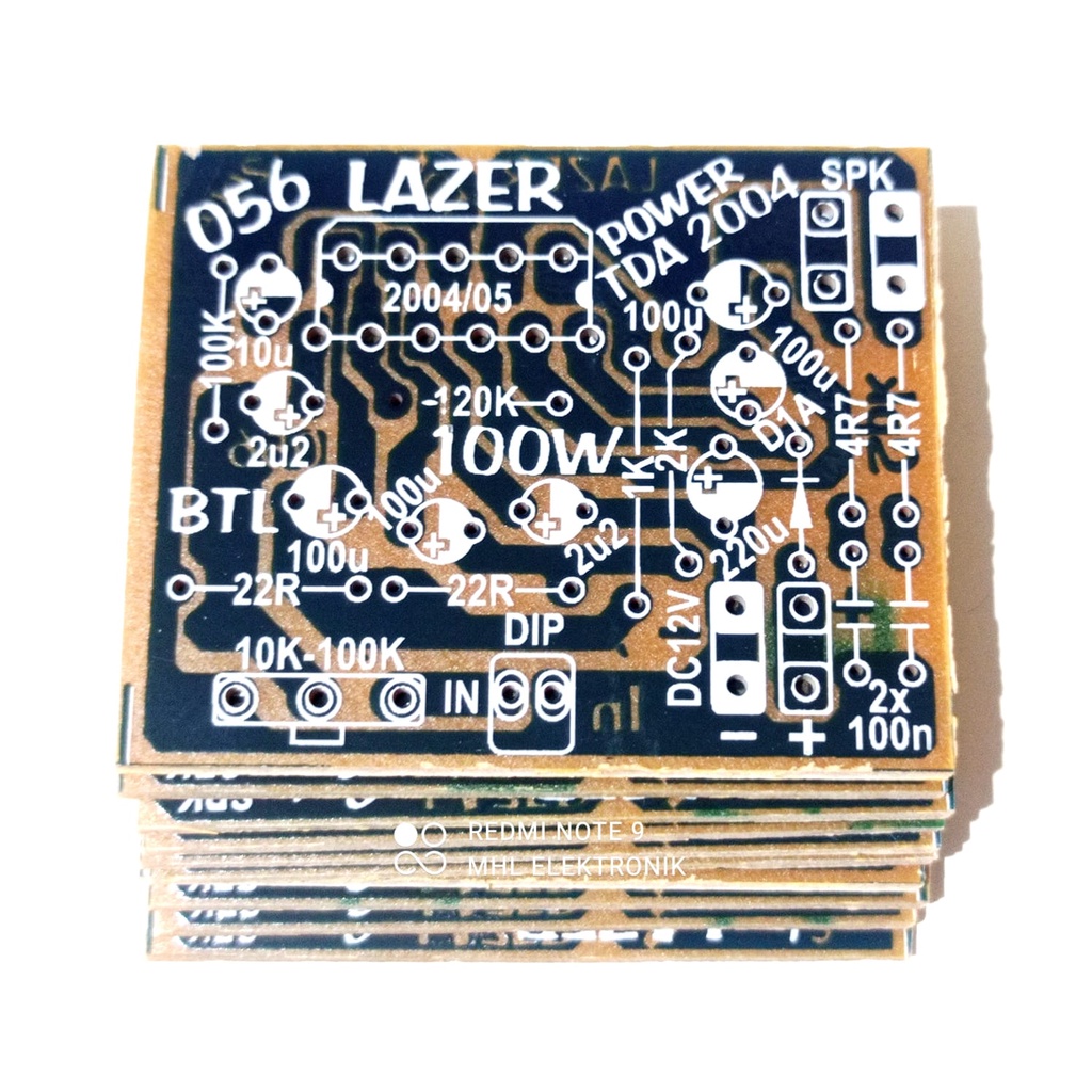 Jual PCB Power Amplifier Mono 100Watt IC TDA2004 2005 Power Mobil BTL