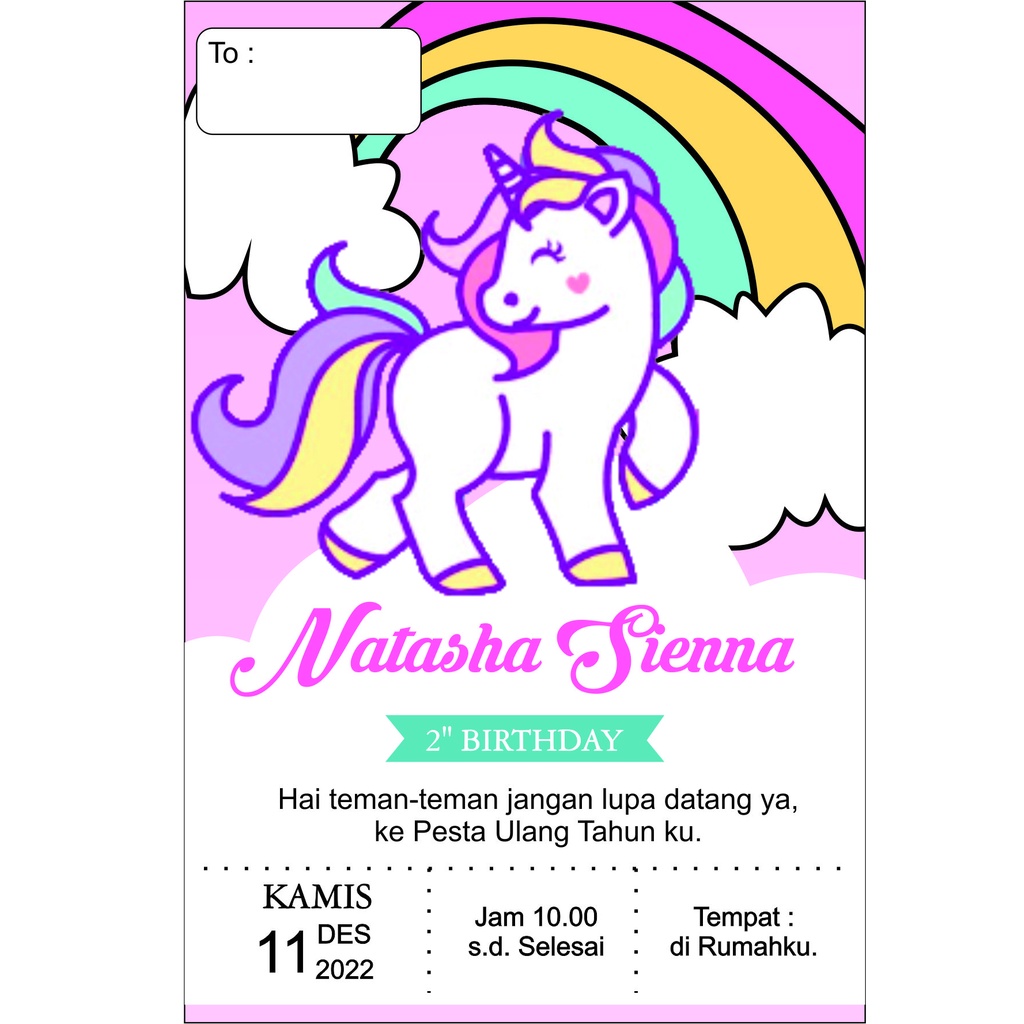 Jual Undangan Ulang Tahun Anak / ULTAH Anak Sukarapih Tasikmalaya