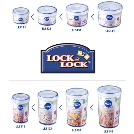 Jual Lock n Lock Twist Round Food Container Toples LLS111 LLS113 LLS121 ...