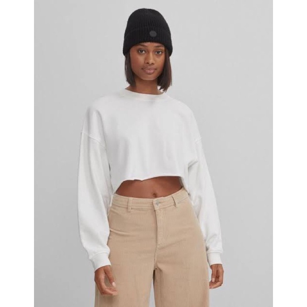 Bershka cheap crop sweatshirt