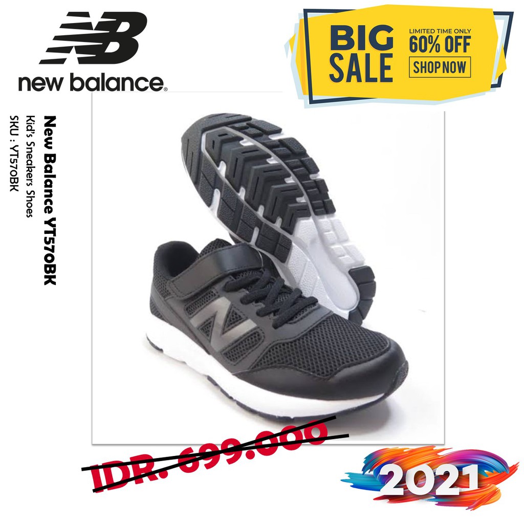 Sepatu Anak Kids Sneakers Shoes New Balance YT570BK