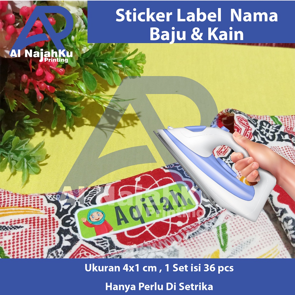 Jual Sticker Label Nama Kain Baju Kaos Sablon Setrika Sticker Iron ...