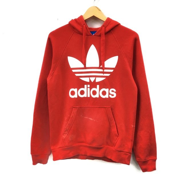 Adidas trefoil outlet red hoodie